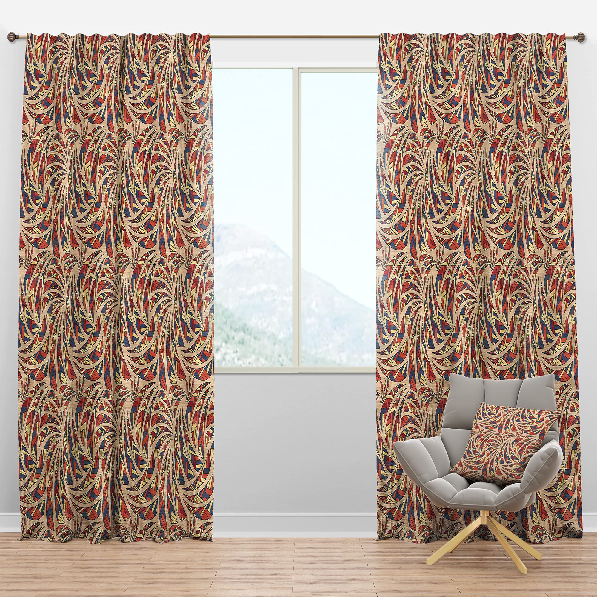 DesignQ Blackout Curtains with Ethnic Pattern - Thermal Insulated Single Panel (52x120 Inches) for Bedroom & Living Room - Perfect for Light Blocking, Privacy & Energy Savings