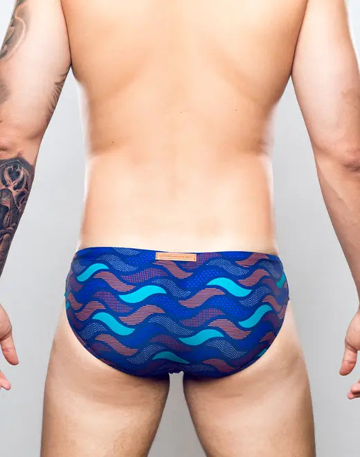 2Eros Men's Ocean Print Swim Brief V10 - Stylish & Comfortable Swimwear for Beach, Pool & Vacation