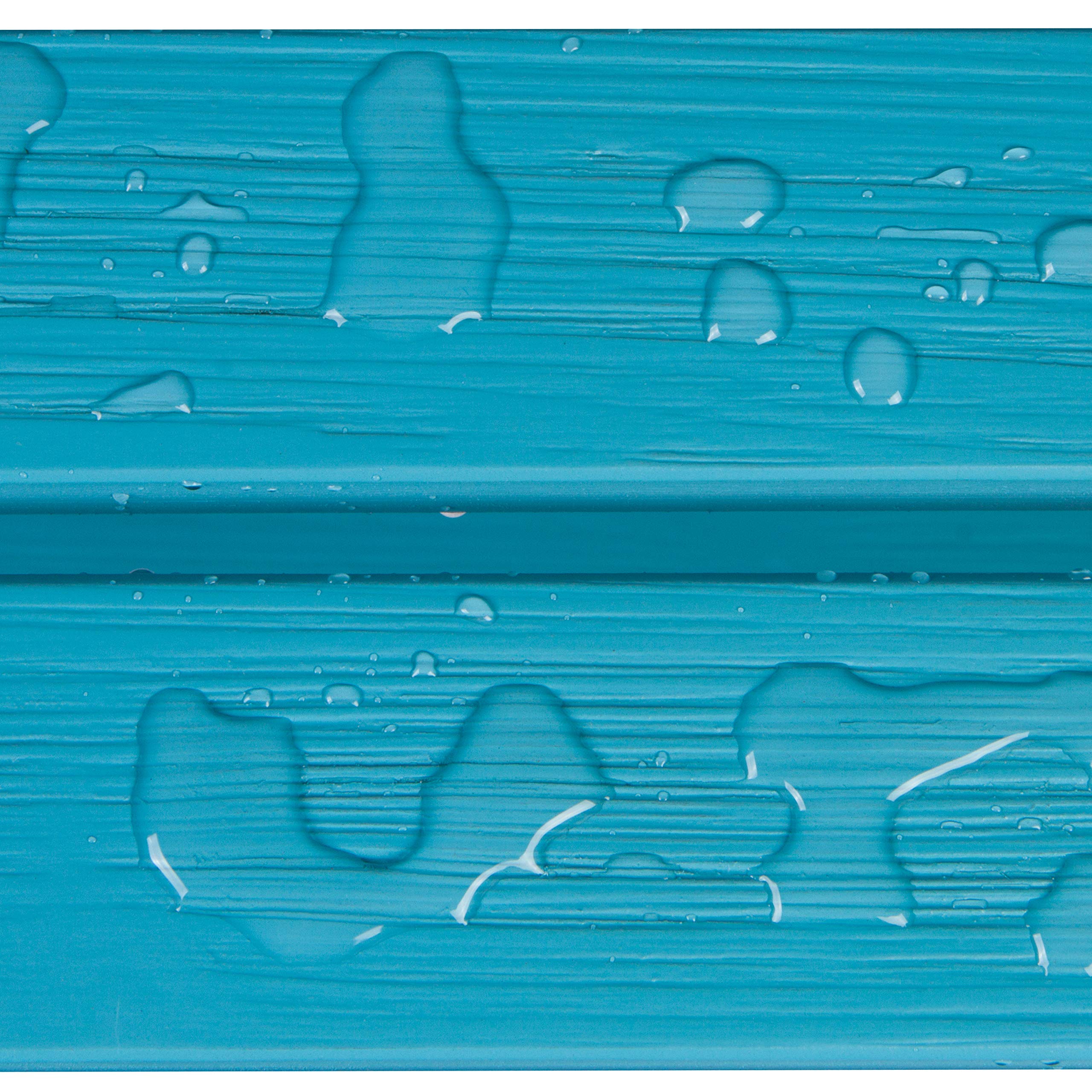 Shine Company Long Island Rectangular Solid Wood End Table - Outdoor Adirondack Side Table in Aqua Blue - Perfect for Patio, Deck, Garden & Poolside Use