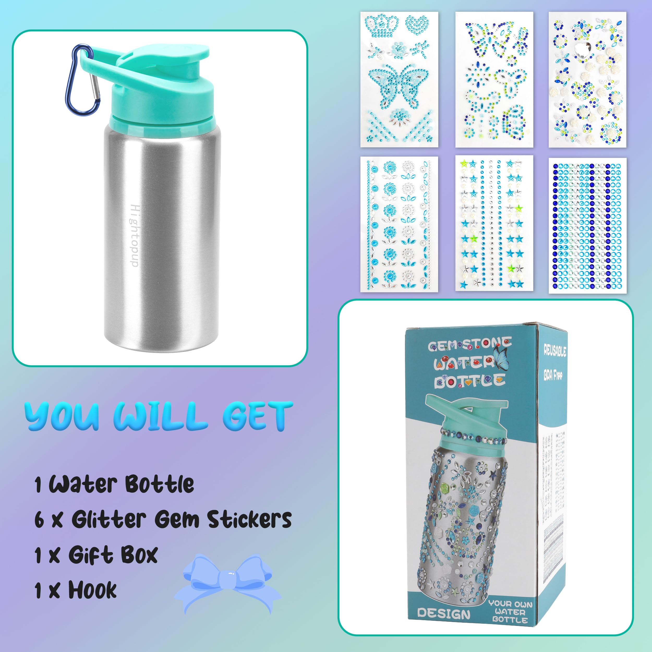 DIY Easter Basket Stuffers & Water Bottle Decorating Kit for Girls Ages 4-10 - Fun Easter Gifts & Creative Crafts for Kids, Teens - Perfect for Birthday Parties, Classroom Activities & Holiday Celebrations