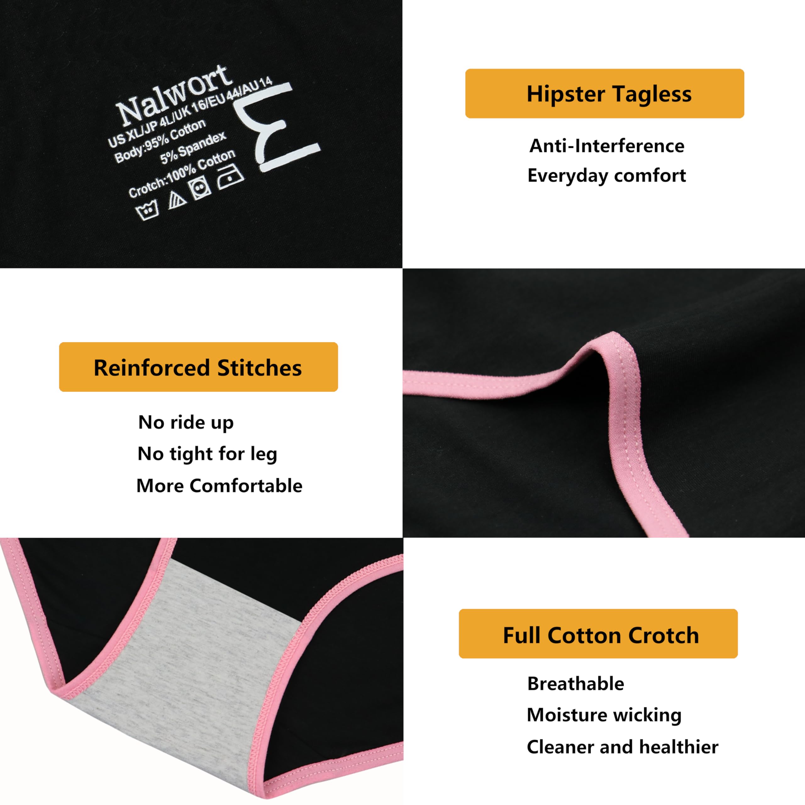 Nalwort Girls Cotton Underwear for Teens - Soft Breathable Briefs Pack of 8 - Comfortable Kids Panties for School, Sports & Everyday Wear