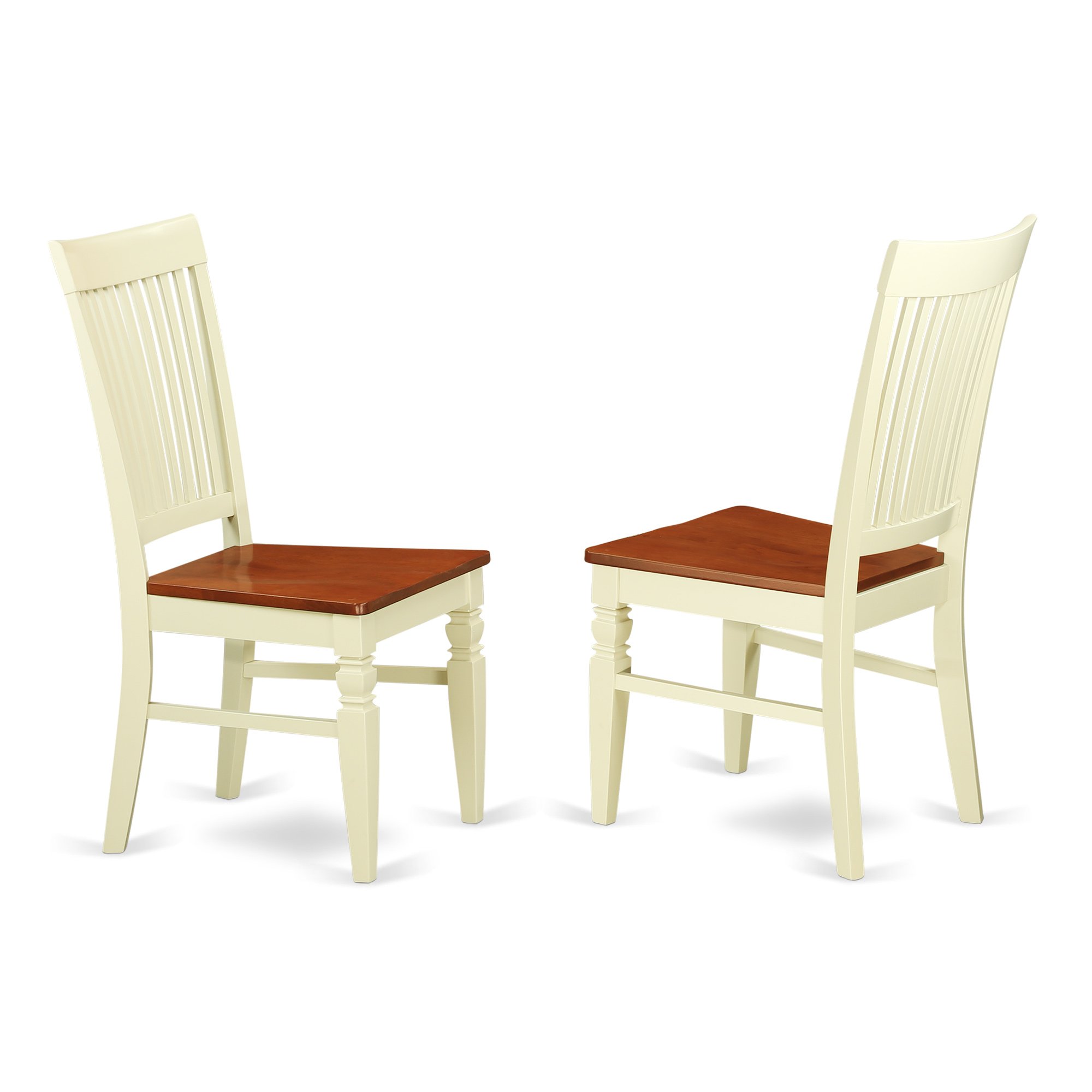 East West Furniture SUWE5-BMK-W 5-Piece Round Dining Table Set for 4 with Dropleaf & Storage Shelves - 42x42 Inch Buttermilk & Cherry Finish - Perfect for Small Kitchens, Breakfast Nooks & Cozy Dining Spaces