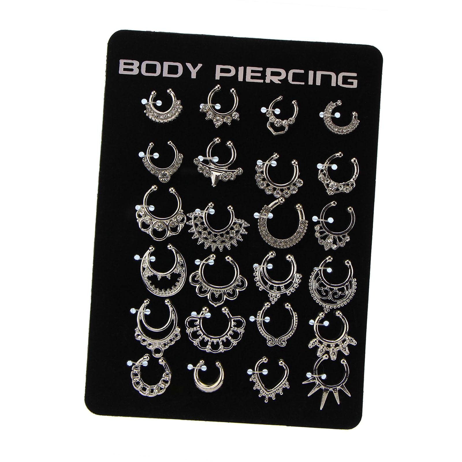 C Shape Nose Rings - Silver Septum Hanger Clip for Nose Piercing | Hypoallergenic Body Jewelry for Women & Men | Perfect for Parties, Festivals & Everyday Wear