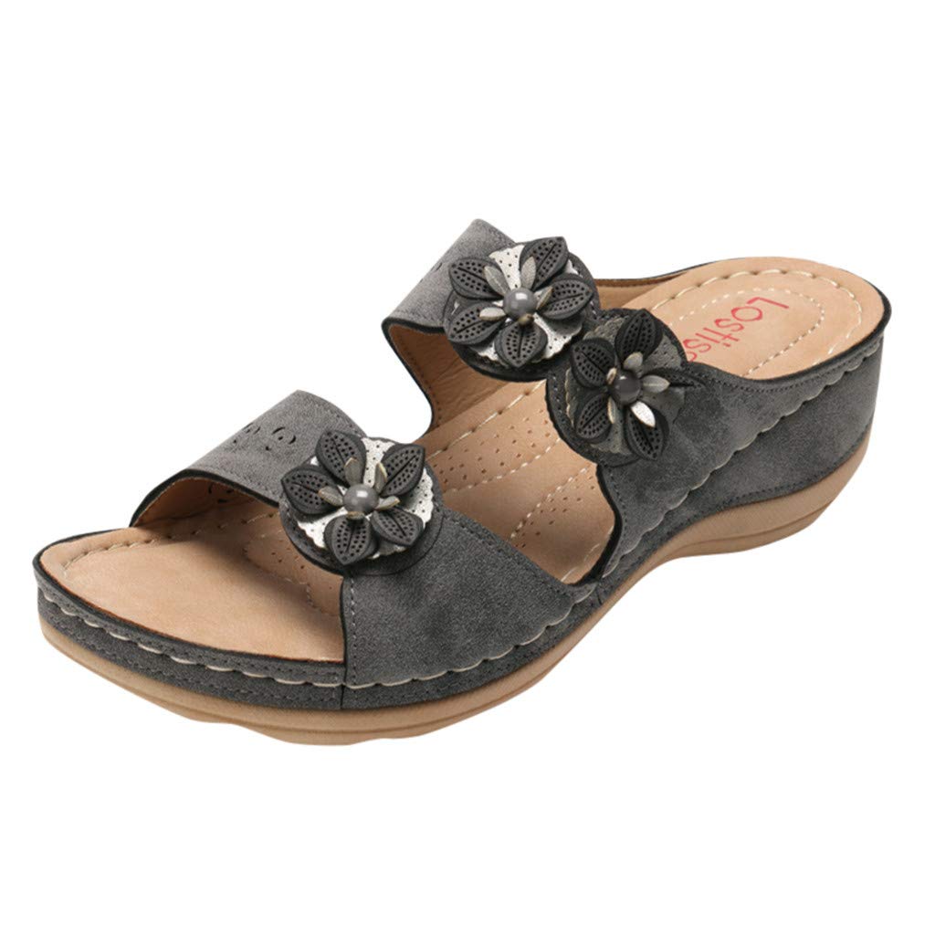 TUSANG Women's Comfortable Open Toe Wedge Sandals with Thick Sole - Casual Summer Slippers for Beach, Vacation and Everyday Wear