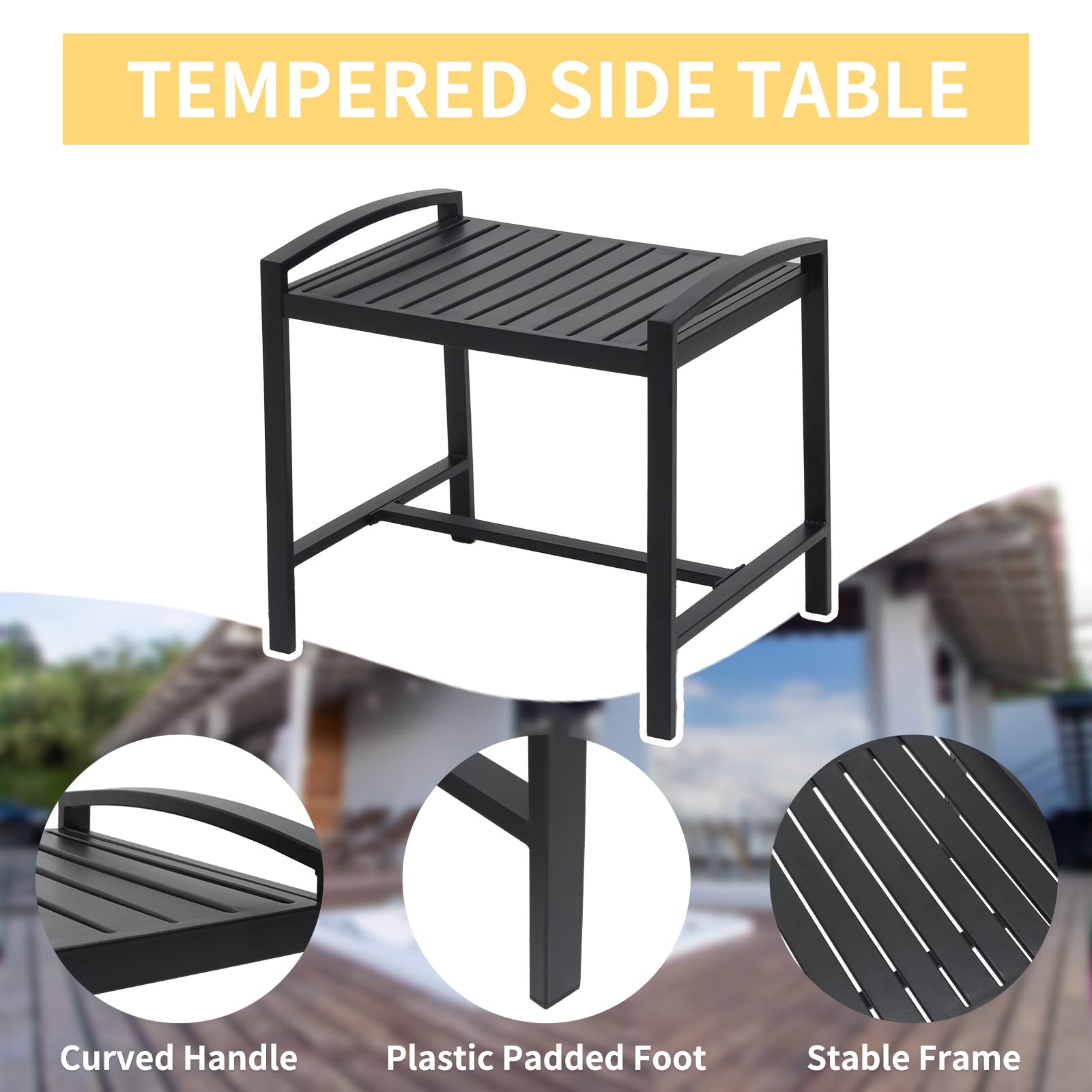 3-Piece Outdoor Patio Furniture Set with Cushions - All-Weather Wicker Conversation Sofa & Side Table - Perfect for Garden, Backyard, Poolside, or Porch (Grey) - Durable & Comfortable Outdoor Seating Solution