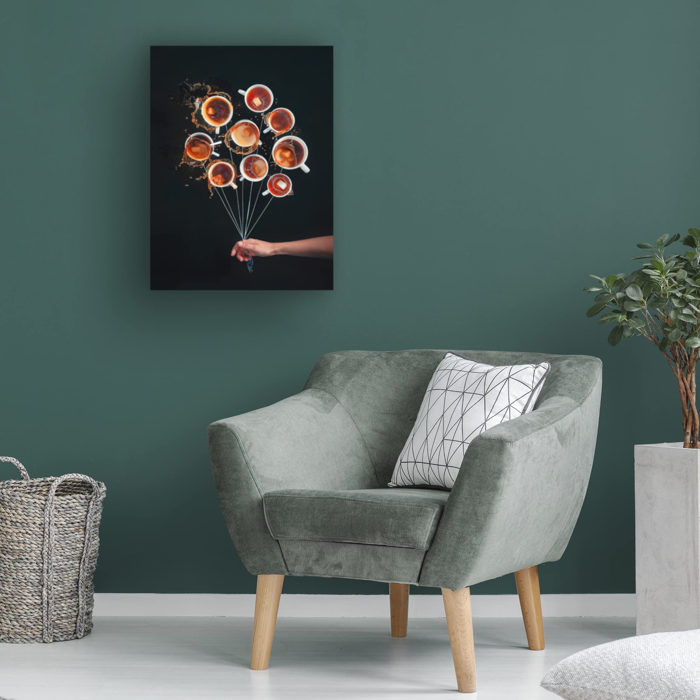 Dina Belenko 'Coffee Balloons' Canvas Art Print - Modern Wall Decor for Living Room, Bedroom & Office - Unique Kitchen & Coffee Shop Decor