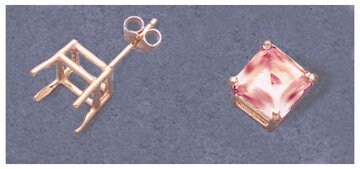 Sterling Silver or 14K Gold 6mm & 11mm Square Earring Settings (2-Piece Set) - Handcrafted in USA | Perfect for DIY Jewelry Making, Earring Design, and Gift Giving