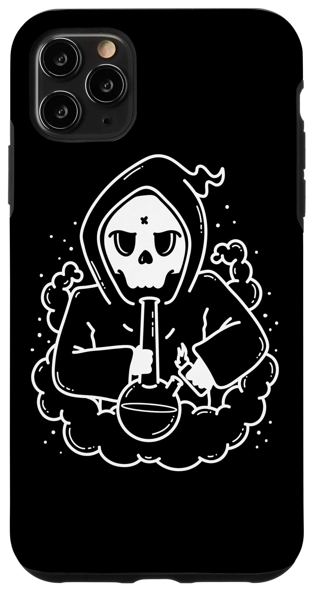 iPhone 11 Pro Max Case - Funny Grim Reaper Smoking Bong Design - Protective Cover for Men & Women - Perfect Gift for Stoner Friends & Halloween Parties