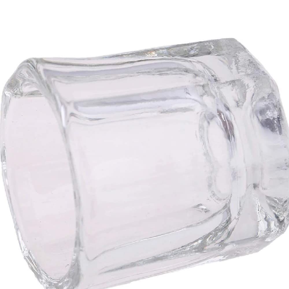 Premium Glass Dappen Dish Set for Nail Art - 4 Pack Clear Nail Acrylic Powder & Monomer Liquid Bowls - Perfect for Professional Salons & DIY Nail Designs at Home