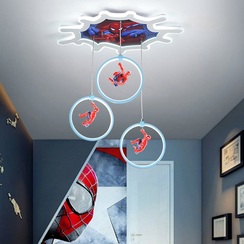 Spider-Man Superhero Ceiling Light - Kids Room Decor, Nursery Lighting for Boys & Girls - Perfect for Bedroom, Playroom, and Themed Birthday Parties