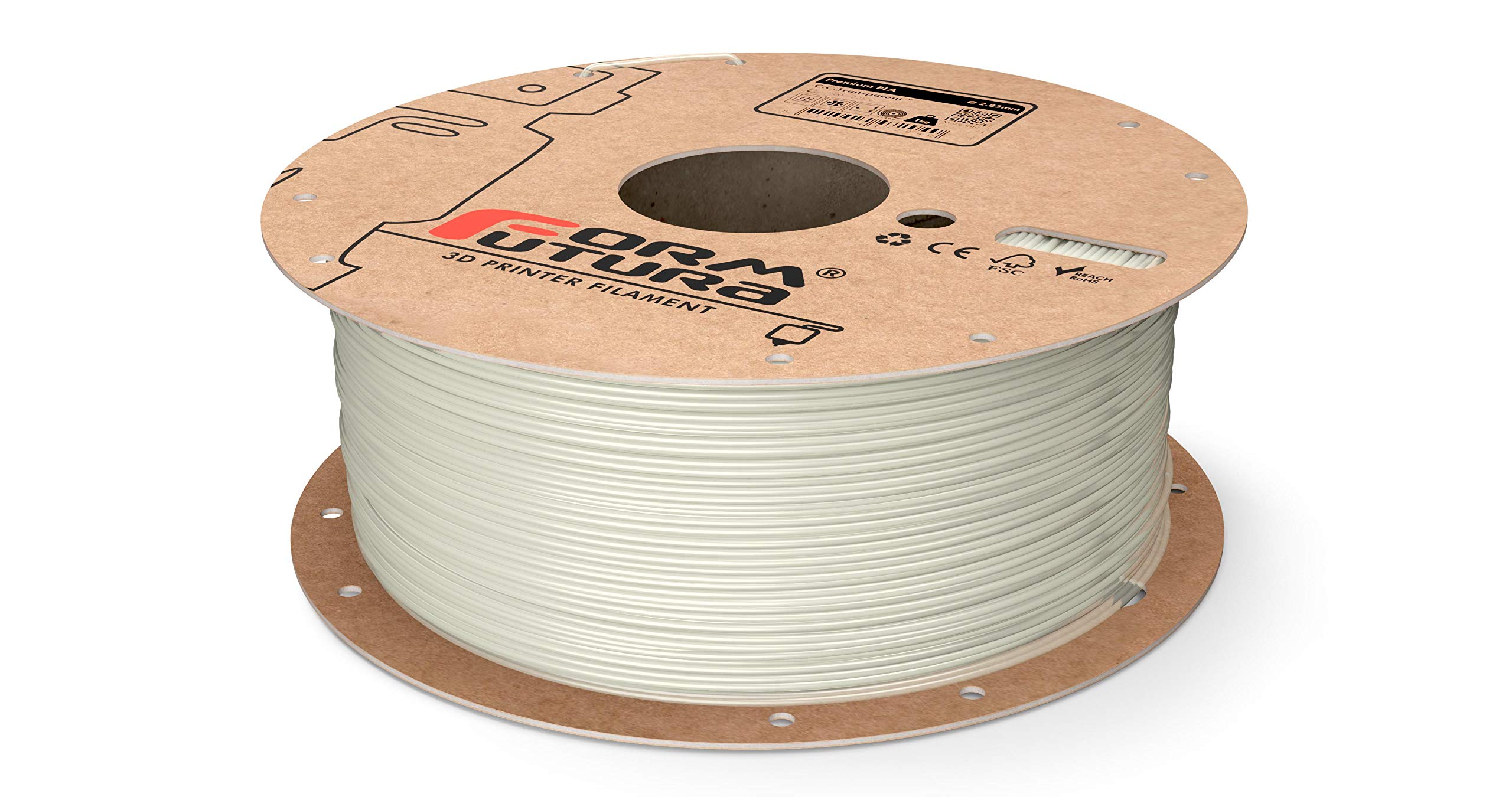 Premium PLA 3D Printer Filament 1.75mm - Crystal Clear Transparent, 5.07lb (2300g) Spool - High Precision for Smooth 3D Printing - Ideal for Cosplay Props, Home Decor & DIY Projects