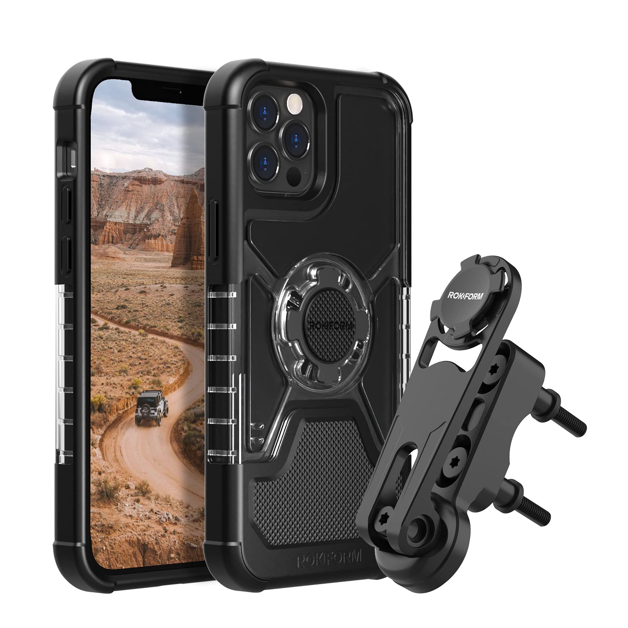 Rokform Crystal Clear Case for iPhone 12 Pro Max with Secure Motorcycle Phone Mount - Perfect for Riding, Commuting & Outdoor Adventures