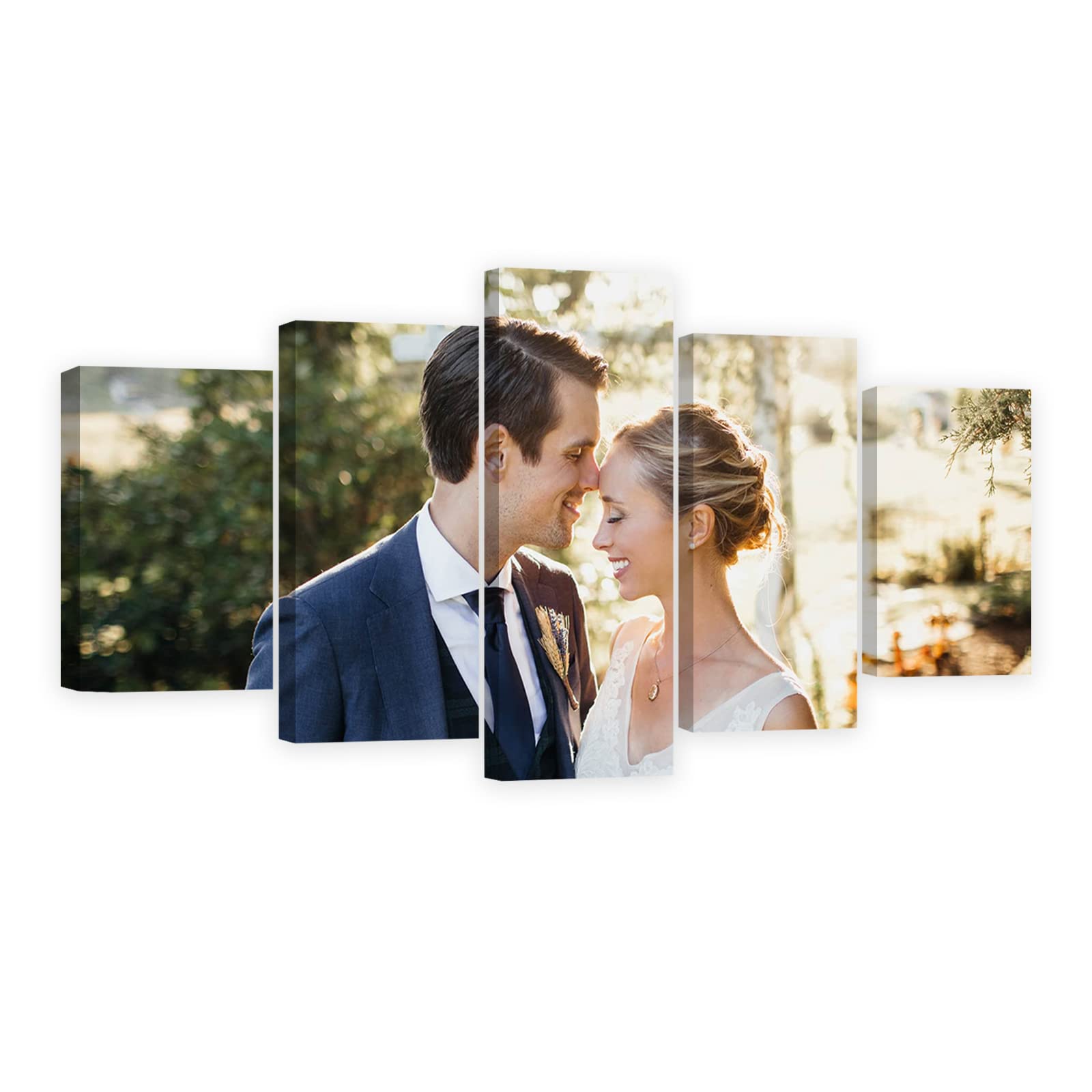 Custom 5 Panel Wall Art - Personalized Canvas Prints with Your Photos | Customized Poster Gifts & Picture Painting | Ready to Hang (16x24in x2, 16x32in x2, 16x40in x1) | Perfect for Home Decor, Living Room, Bedroom & Office Wall Art