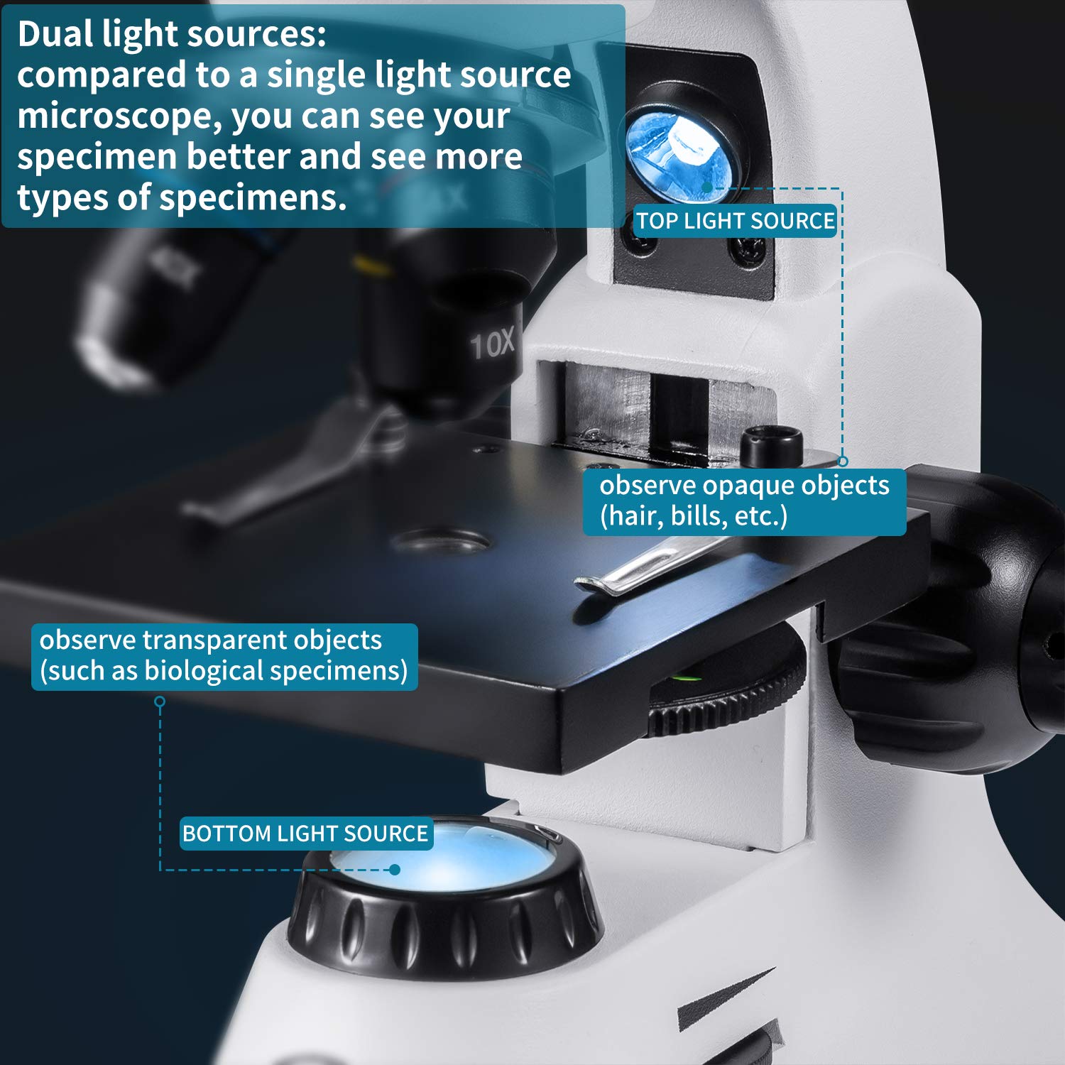 100X-2000X Professional Biological Microscope for Adults & Students - High Power Optical Microscope with Prepared Slides Kit for School, Home Lab, Science Education (Perfect Gift for Kids & Beginners) - Ideal for Classroom Experiments, Home Science Projects & Biological Research