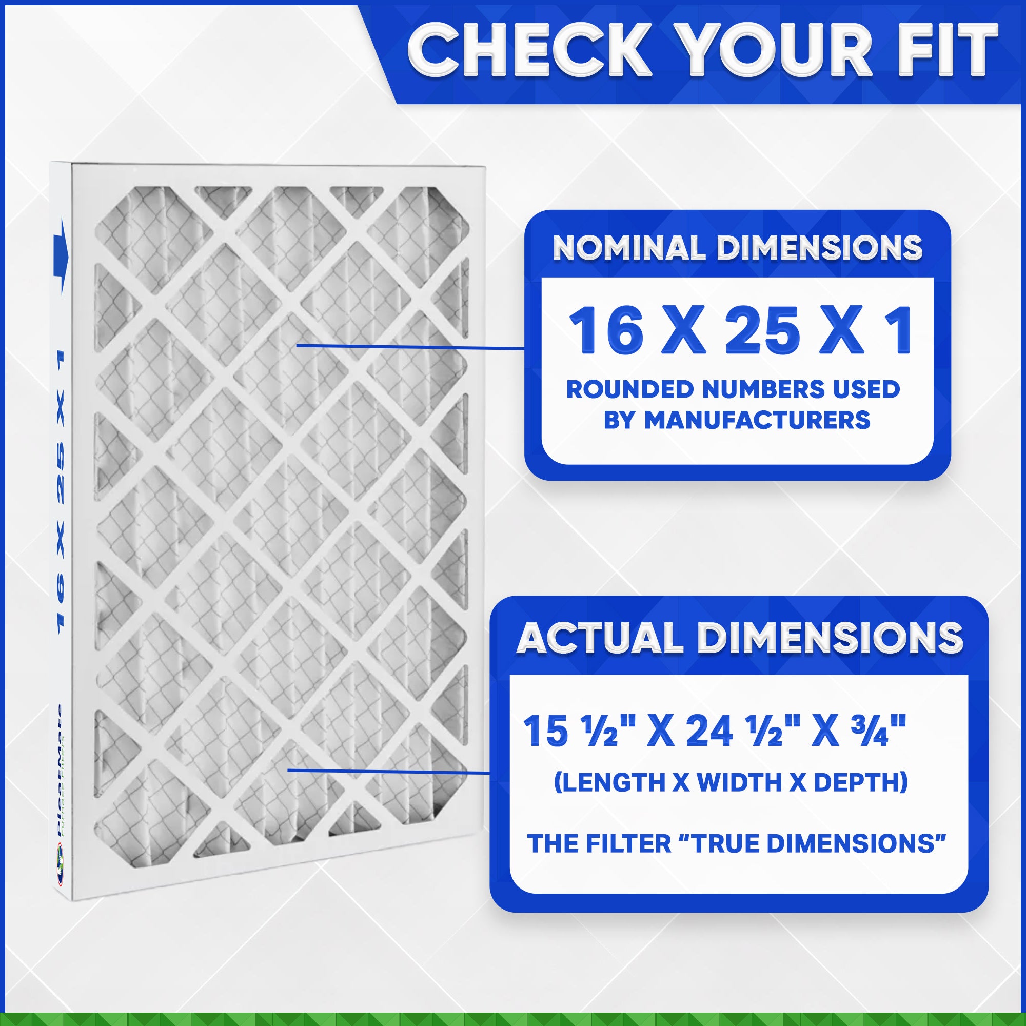 16x25x1 MERV 8 Pleated Air Filter - Case of 12 | Premium HVAC Furnace Filters for Home Heating & Cooling Systems | Made in Canada by FurnaceFilters.ca | Perfect for Residential & Commercial Air Purification