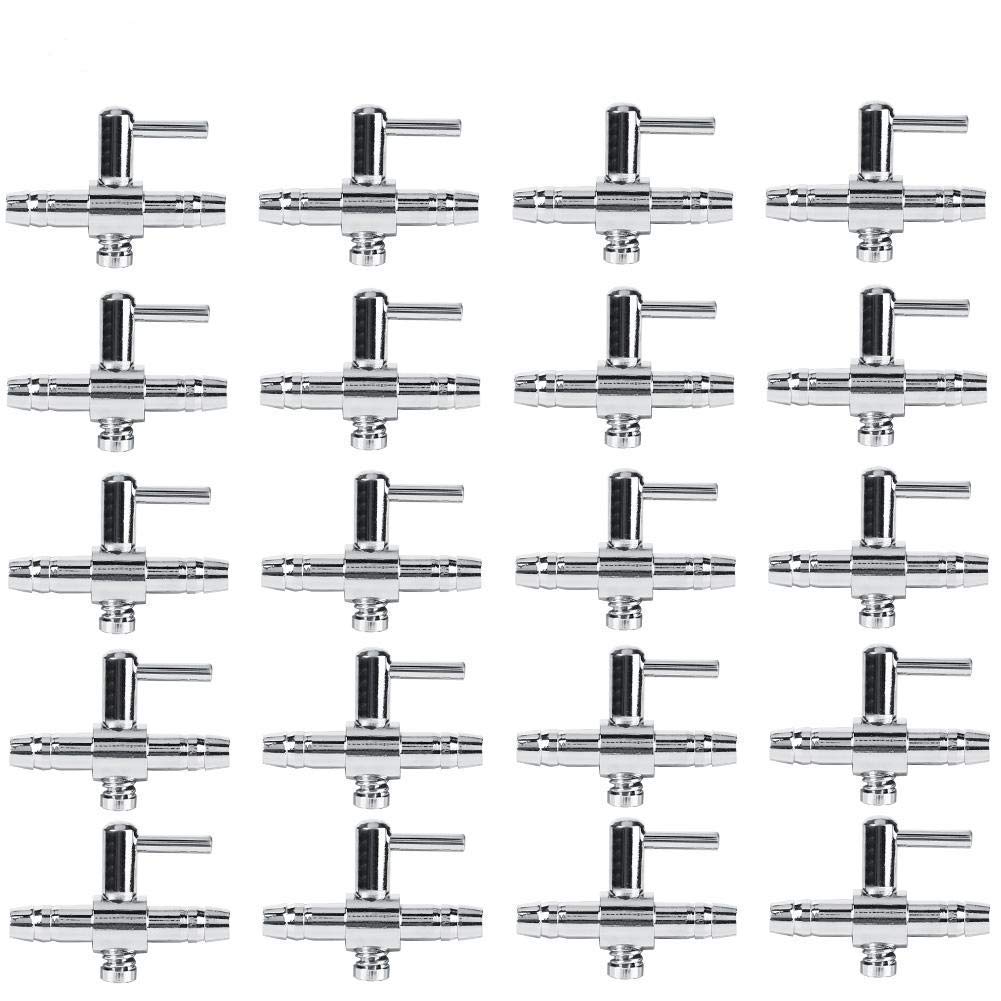 TOPINCN 10PCS Stainless Steel Aquarium Valve Oxygen Pump Air Flow Control Valve with Adjustable Regulator for Fish Tank Accessories - Perfect for Freshwater/Saltwater Aquariums and Hydroponic Systems