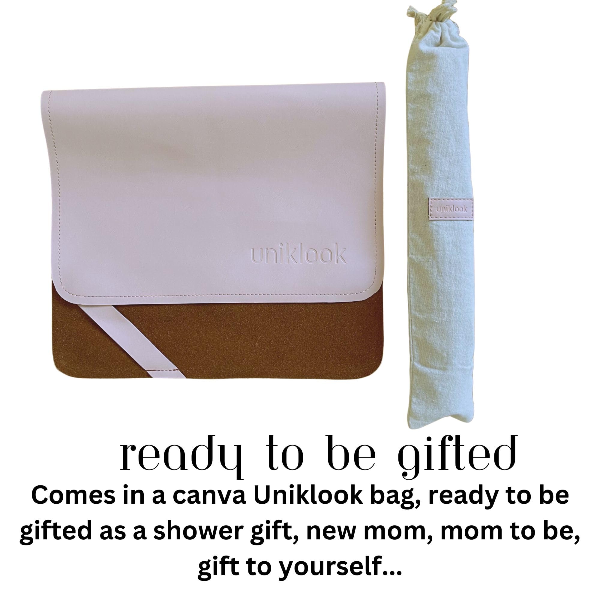 UNIKLOOK Vegan Leather Baby Changing Pad - Waterproof Portable Diaper Changing Mat 14