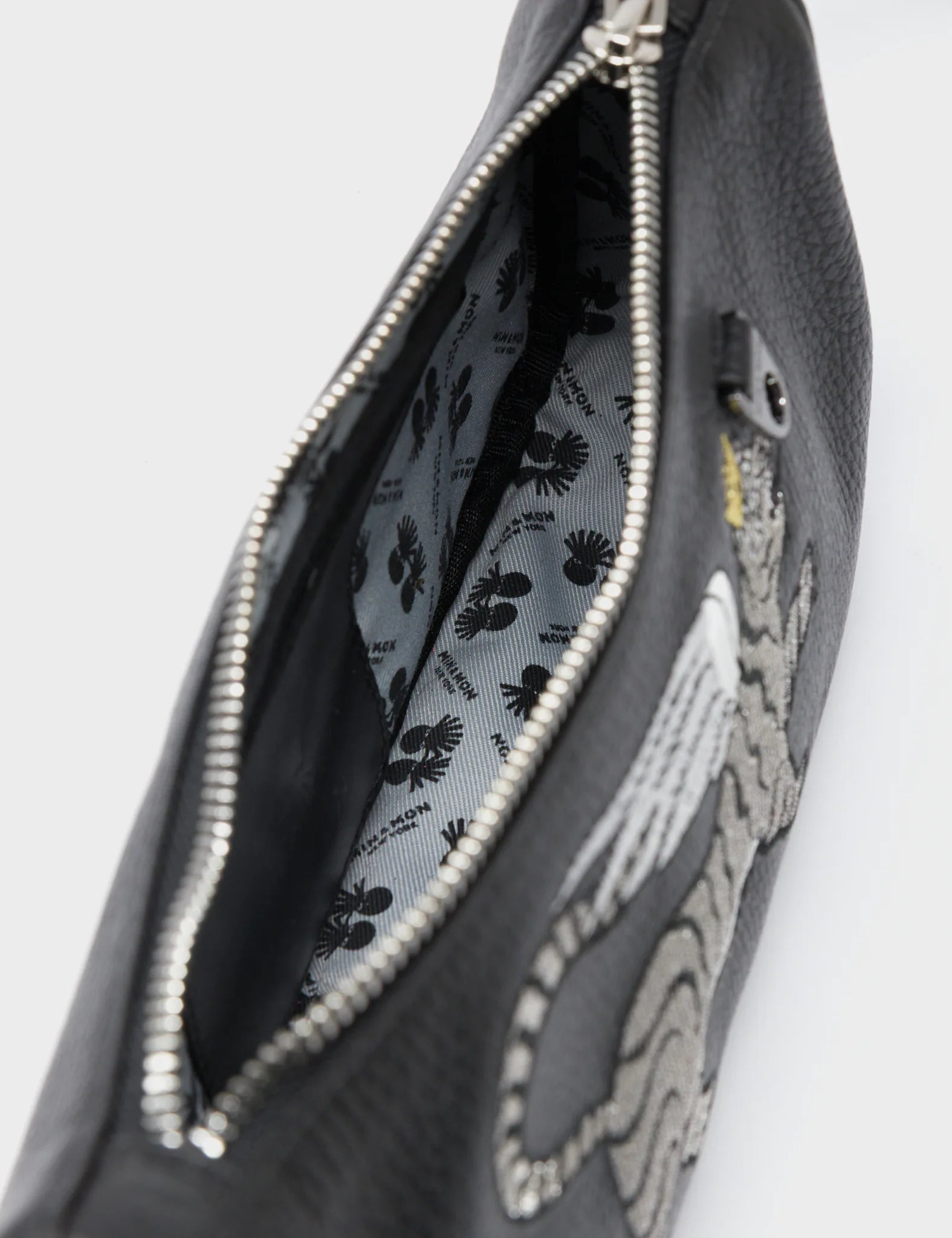Lucas Hobo Mini Black Handbag with Winged Tiger Embroidery - Stylish Crossbody Purse for Women, Perfect for Daily Use, Travel & Night Out