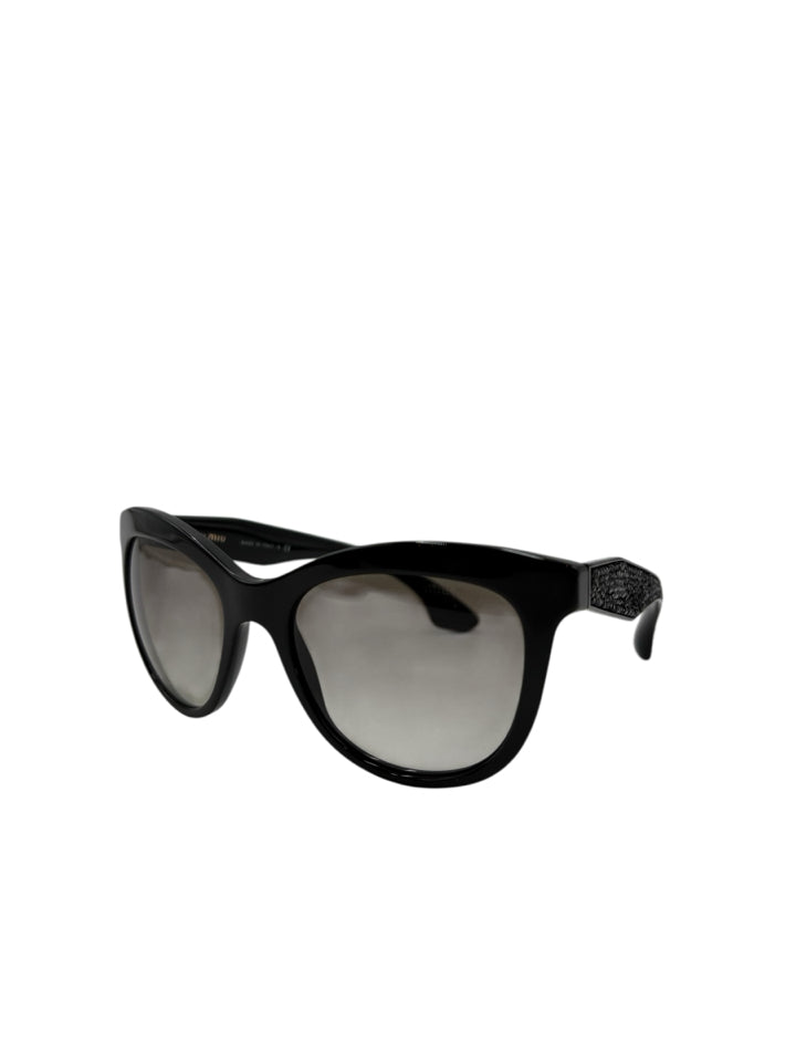 Miu Miu Black Crystal Rock SMU 10P Sunglasses for Women - Luxury Fashion Shades for Beach, Driving & Outdoor Activities