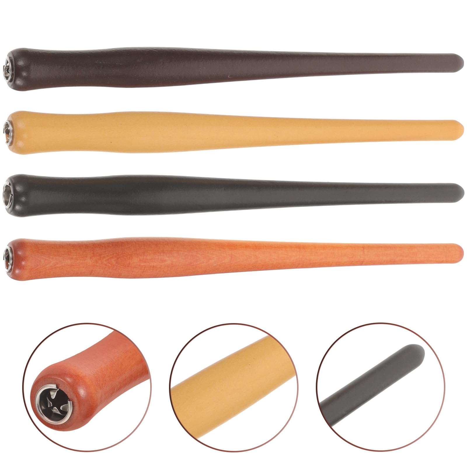 NUOBESTY 4-Piece Wooden Oblique Calligraphy Pen Nib Holder Set for Comic Art, Ink Drawing & Writing - Perfect for Artists, Beginners & Calligraphy Enthusiasts