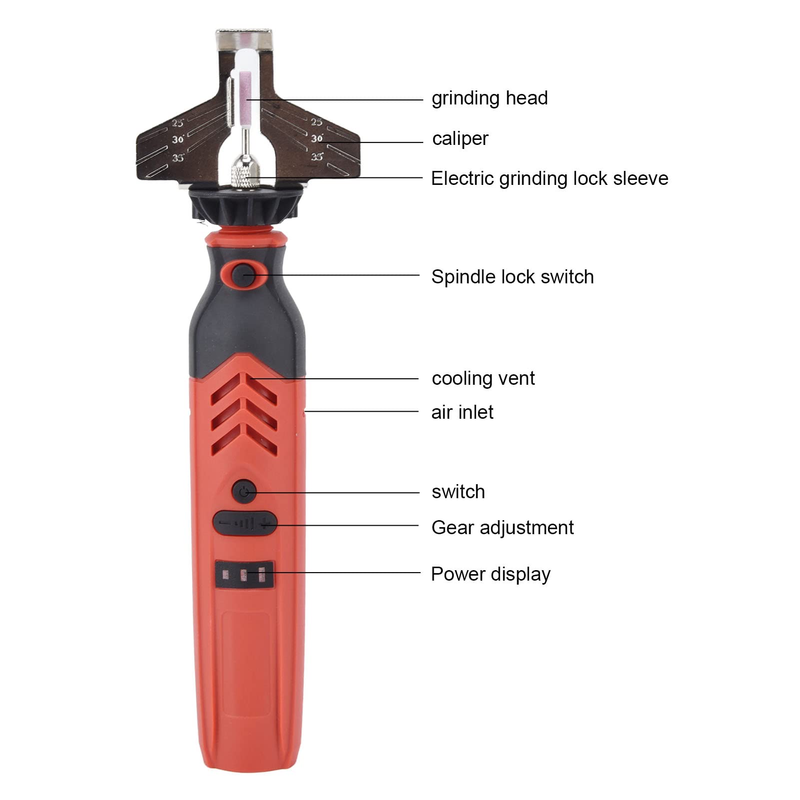 FOUF 3.6V Cordless Electric Chainsaw Sharpener Kit - 18000 RPM High Speed Chain Grinder for Chainsaw Maintenance & Sharpening | Perfect for Outdoor Gardening Tools & Wood Cutting Projects