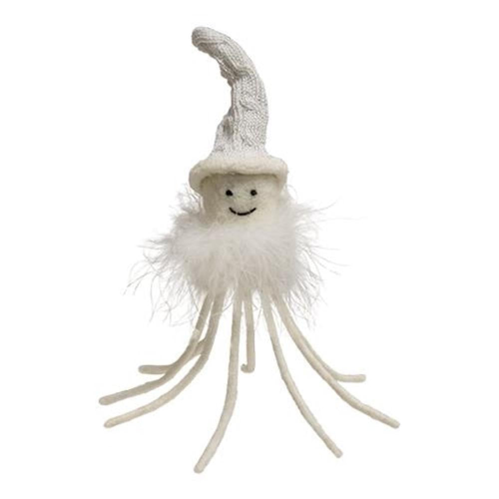 Handmade Felted White Octopus Ornament - Unique Home Decor for Christmas Tree, Baby Nursery & Coastal Themed Rooms | Perfect Gift for Ocean Lovers & Kids