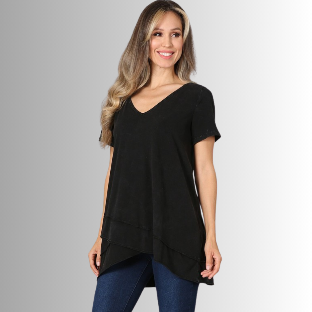 Soft & Comfortable Women's Cotton V-Neck T-Shirt - Breathable Casual Top for Everyday Wear, Lounge & Outings