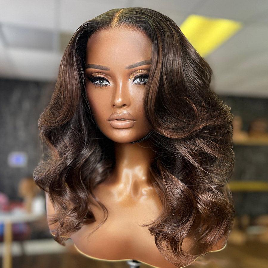 WOWANGEL Dark Auburn 5X5 HD Lace Closure Wig - Body Wave Human Hair Wig for Black Women | Ready to Wear & Go | Perfect for Daily Wear, Parties & Special Occasions