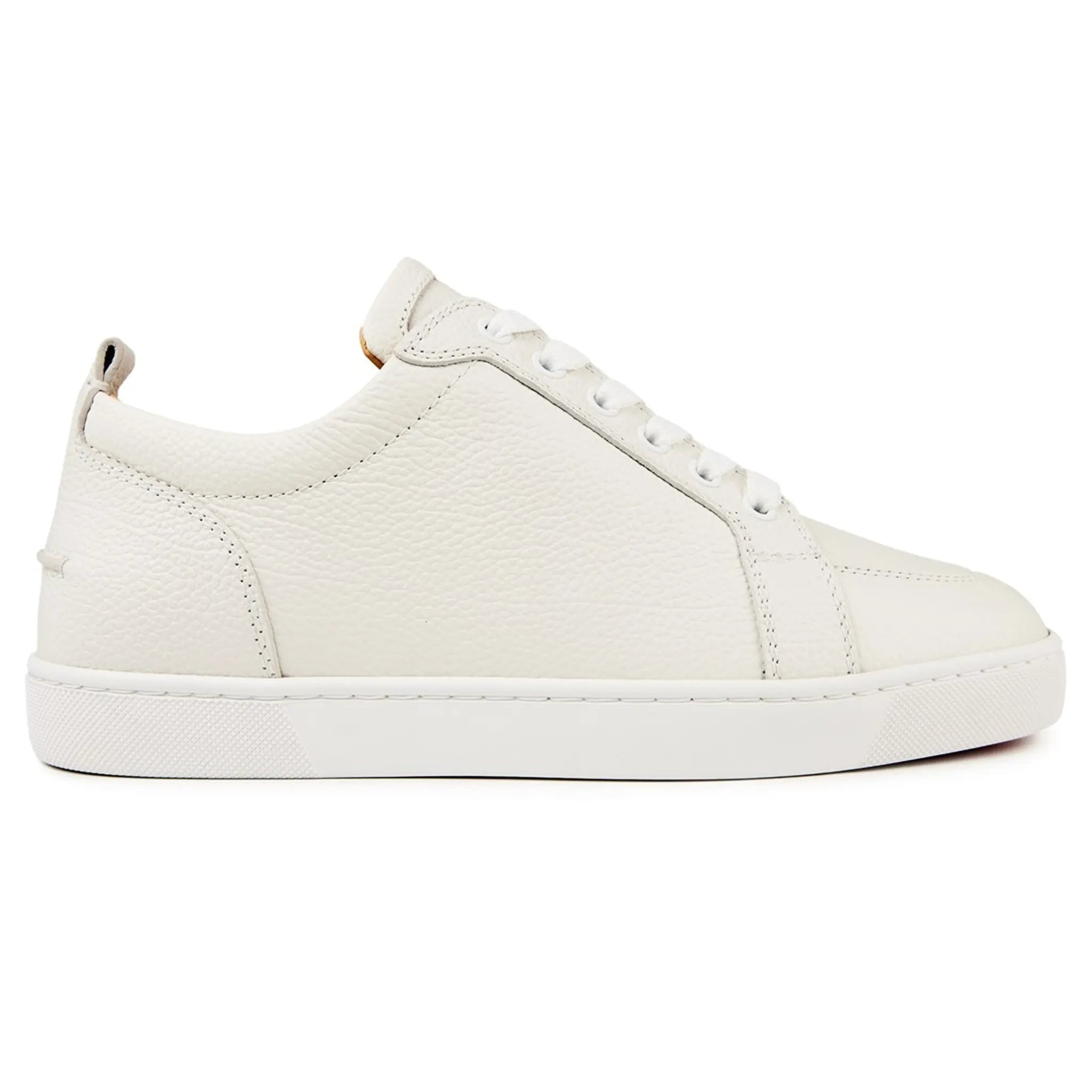 Christian Louboutin Rantulow Flat White Grain Leather Women's Loafers - Perfect for Office, Casual Wear & Everyday Comfort