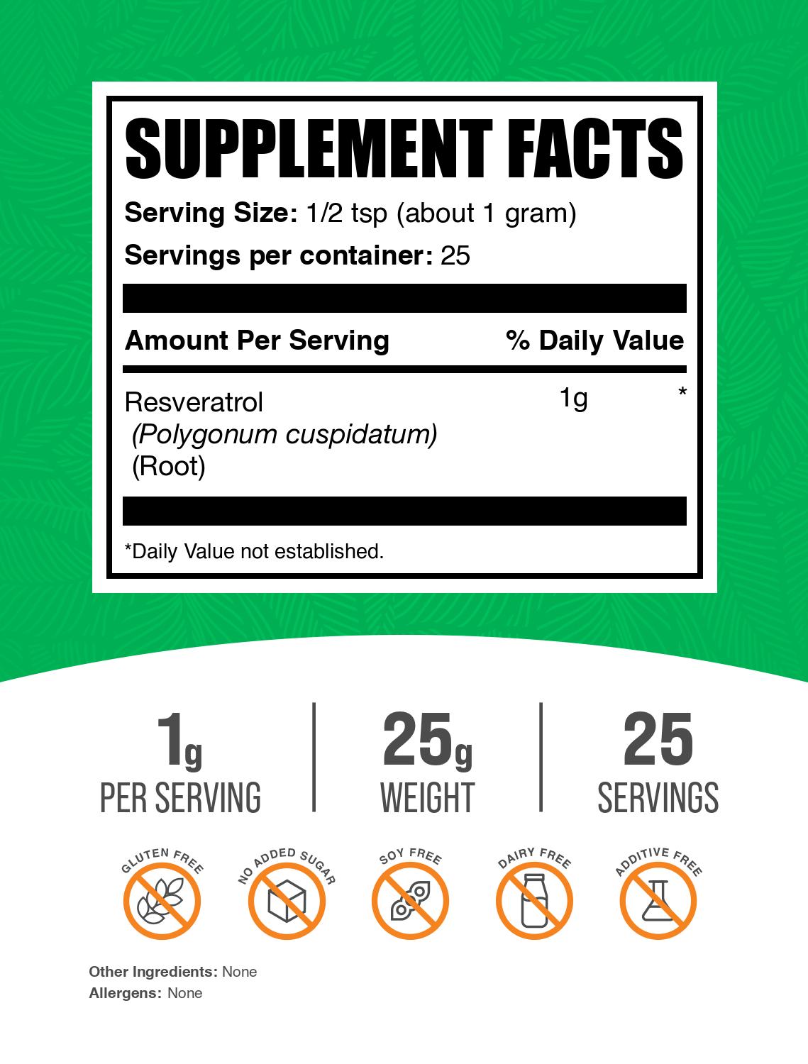 Premium Resveratrol Powder 98% Pure - Natural Antioxidant Supplement for Anti-Aging & Heart Health - Vegan, Non-GMO - Perfect for Smoothies, Skincare & Daily Wellness Routine