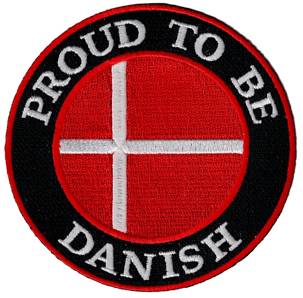 Proud To Be Danish Embroidered Patch - Denmark Flag Iron-On Biker Emblem for Jackets, Vests & Backpacks | Sew-On or Heat Transfer Badge for Motorcycle Clubs & Scandinavian Pride