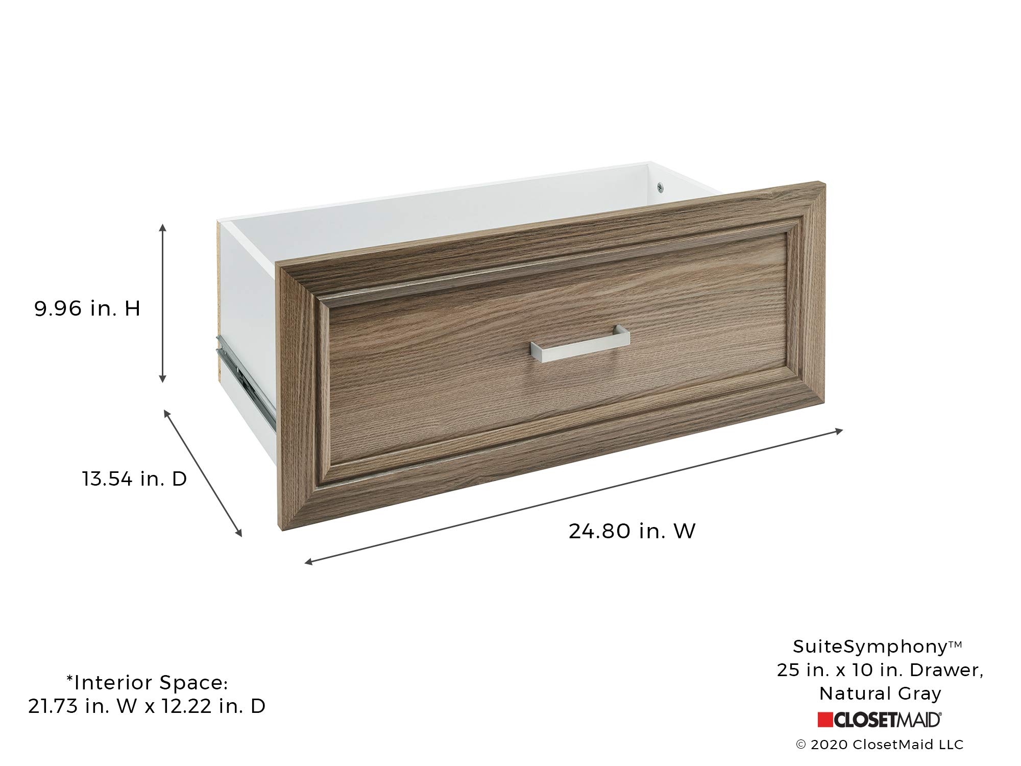 ClosetMaid SuiteSymphony Wood Drawer Add-On - Shaker Style Storage Organizer for Closet & Clothes (25