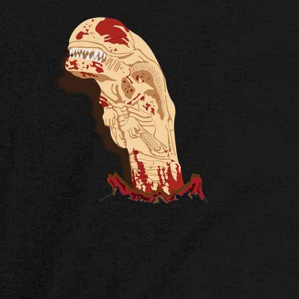 Pop Threads Chestburster Horror Alien Halloween Graphic Tee for Men - Scary Movie Cosplay Costume & Geek Gift for Sci-Fi Fans