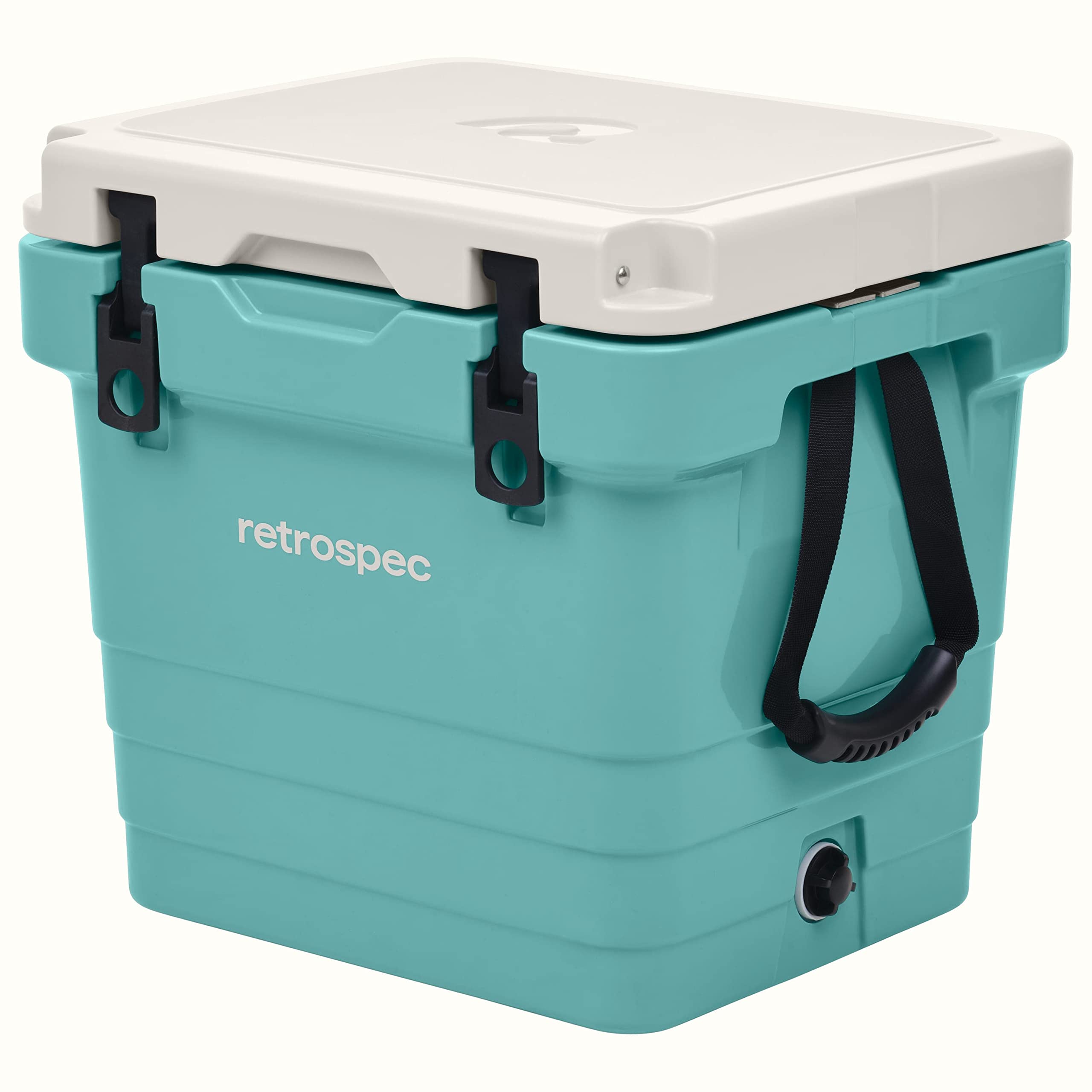 Retrospec Palisade Rotomolded Cooler - Heavy Duty Insulated Ice Chest with Built-in Bottle Opener, Tie-Down Straps & Dry Storage Basket - 25QT, 45QT, 65QT Sizes for Beach, Camping, Picnic & Outdoor Adventures
