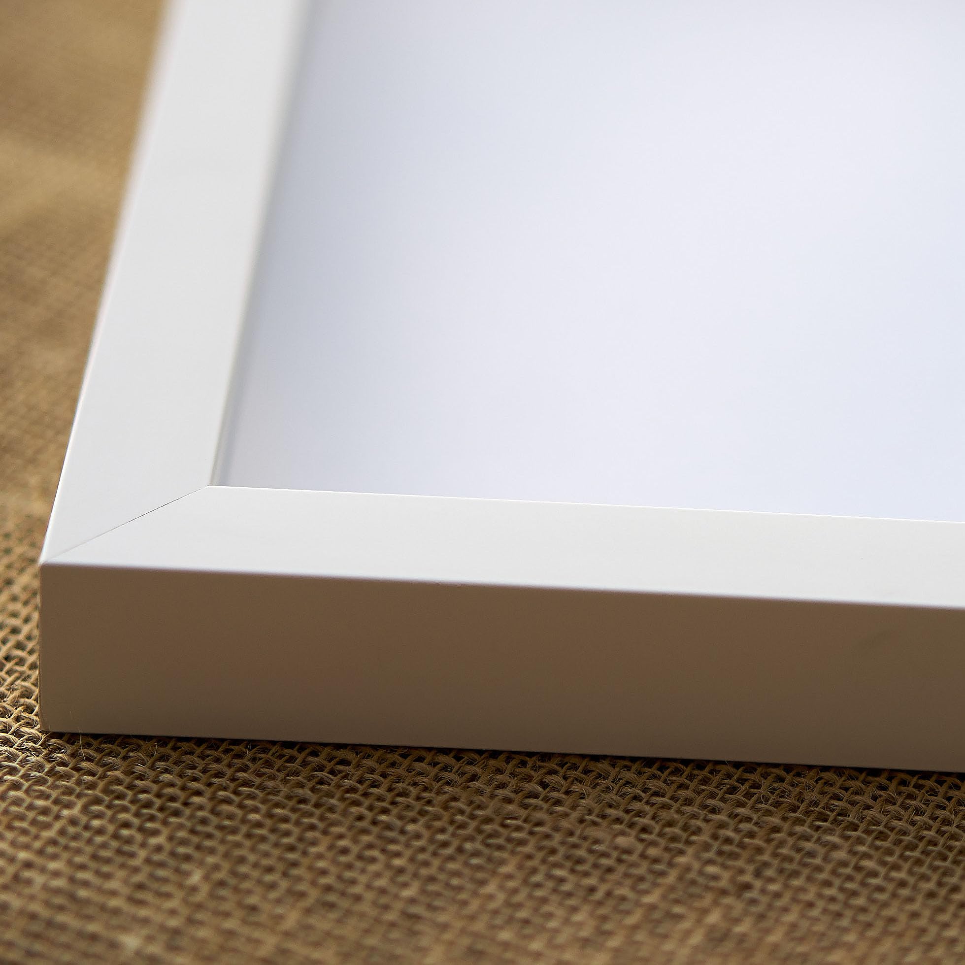8x12 White Solid Pine Wood Shadow Box Picture Frame - Silver Acid-Free Backing, UV Protective Acrylic, 0.75