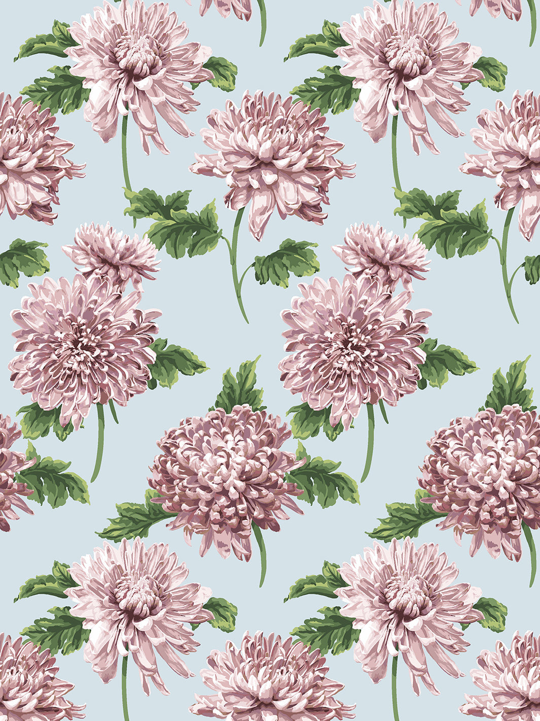 Sarah Jessica Parker 'Mums for Marion Small' Misty Blue Floral Wallpaper - Perfect for Nursery, Bedroom & Home Decor