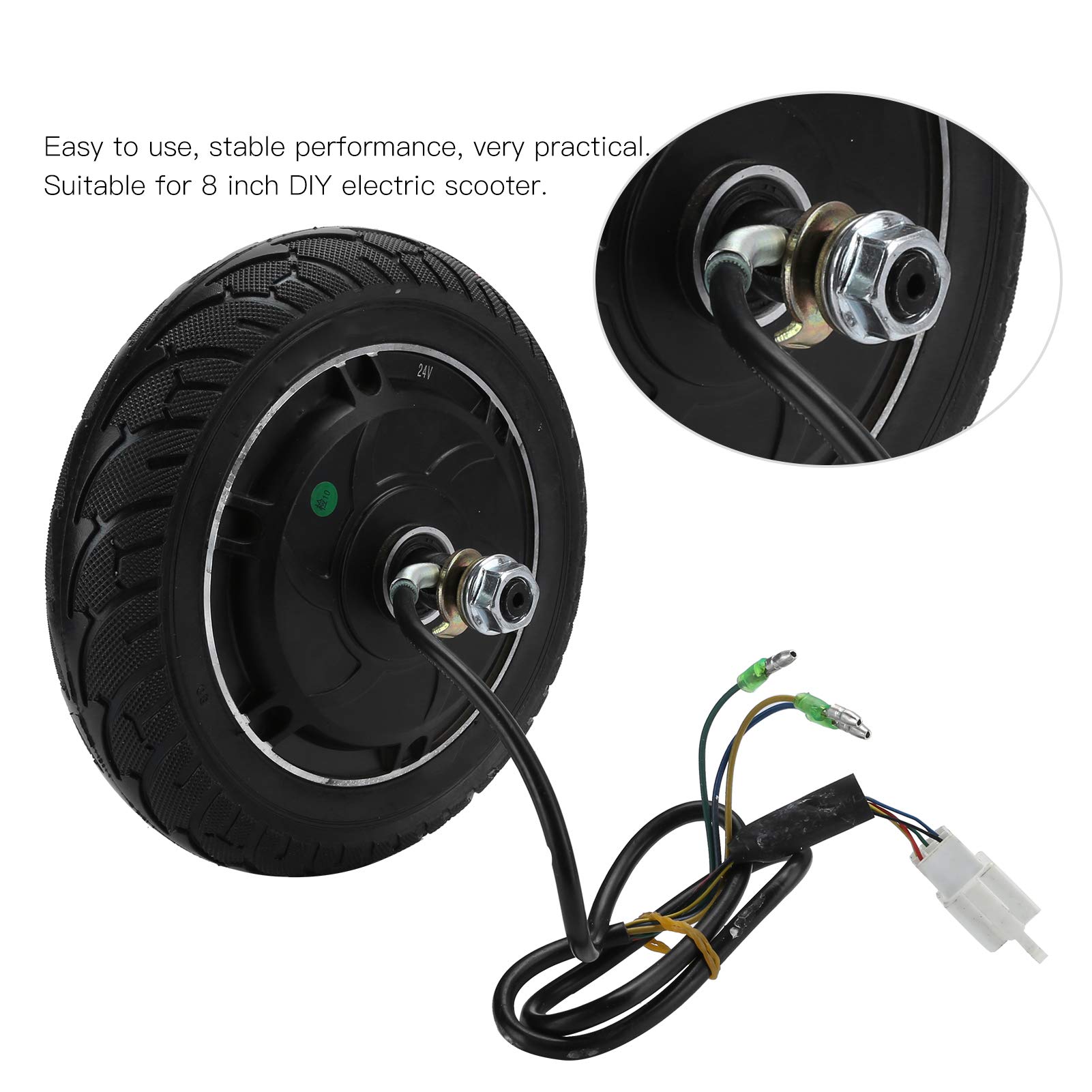 24V 350W Brushless Hub Motor Kit - 8 Inch Electric Scooter Conversion Set for DIY E-Scooter Upgrades | Perfect for Commuting, Campus Travel & Urban Mobility