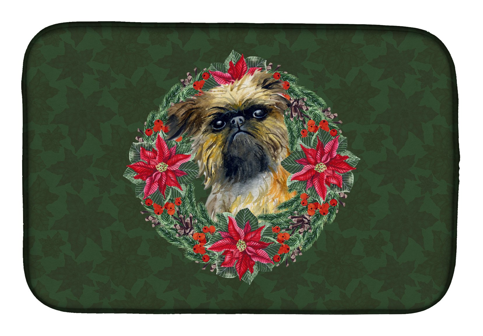 Brussels Griffon Dish Drying Mat - Absorbent Kitchen Counter Pad, 14x21
