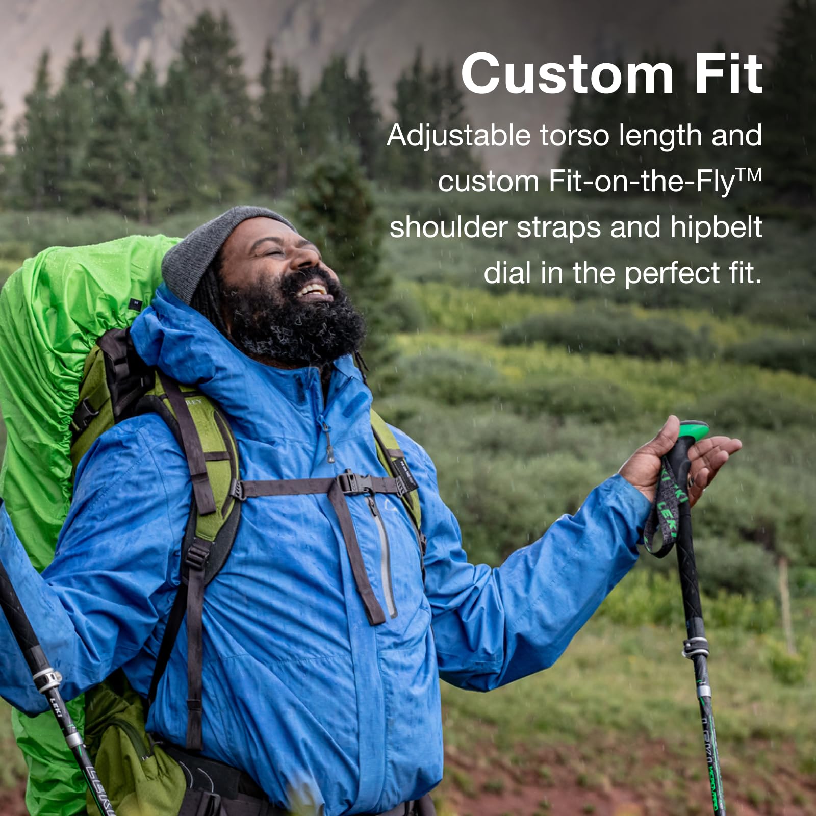 Osprey Aether Plus 60L Men's Hiking Backpack - Lightweight Travel & Trekking Pack for Outdoor Adventures, Axo Green, Large/XL Size, Perfect for Camping, Backpacking & Multi-Day Trips
