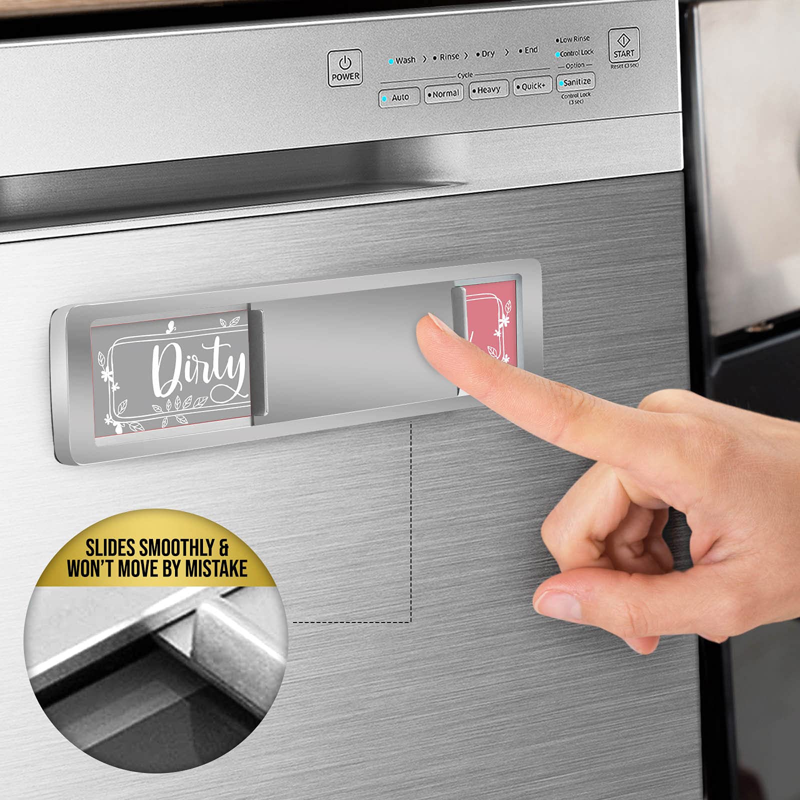 Dishwasher Clean Dirty Sign Magnet - Easy to Read Kitchen Decor with Strong Magnetic Hold | Perfect for Modern Homes & Restaurants