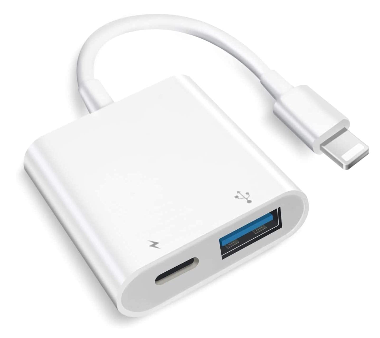 Lightning to USB 3.0 OTG Adapter for iPhone & iPad - Fast Charging USB Camera Connector - Transfer Photos, Connect Keyboards & External Devices - Perfect for Travel, Photography & Office Work