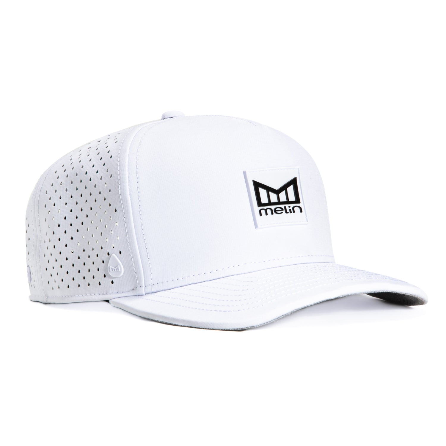 Melin Odyssey Stacked Hydro Snapback Hat - White | Adjustable Baseball Cap for Men & Women | Perfect for Outdoor Sports, Casual Wear & Street Fashion