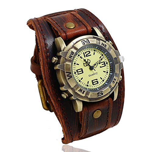 Men's Punk Retro Leather Watch - Hip-Hop Style for Casual & Party Wear