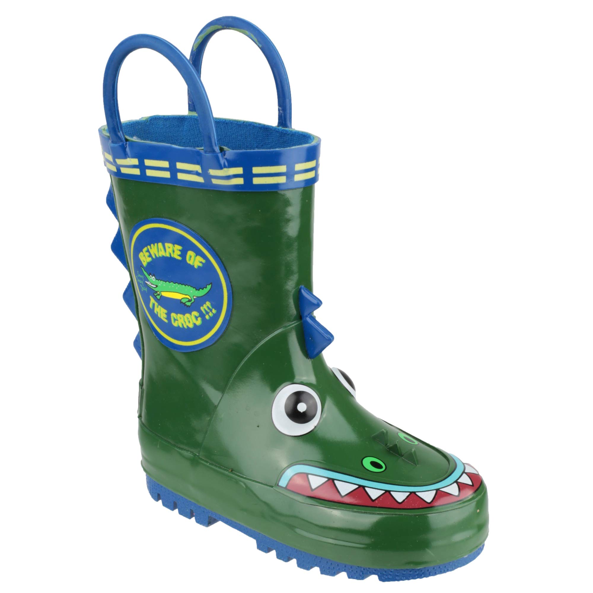 **Kids' Waterproof Puddle Boots for Boys - US Youth Size 1 - Durable Crocodile Design - Perfect for Rainy Days, Outdoor Play & Splashing in Puddles**