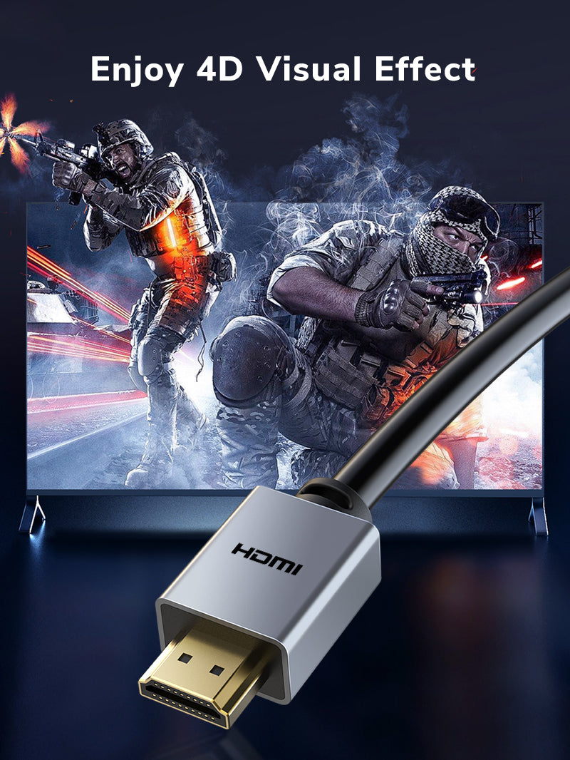 Premium Gold Plated HDMI 2.0 Cable 4K 60Hz High Speed 18Gbps - Compatible with PS4, PS5, Xbox, Smart TV, Monitor - Perfect for Gaming, Streaming & Home Theater Setup