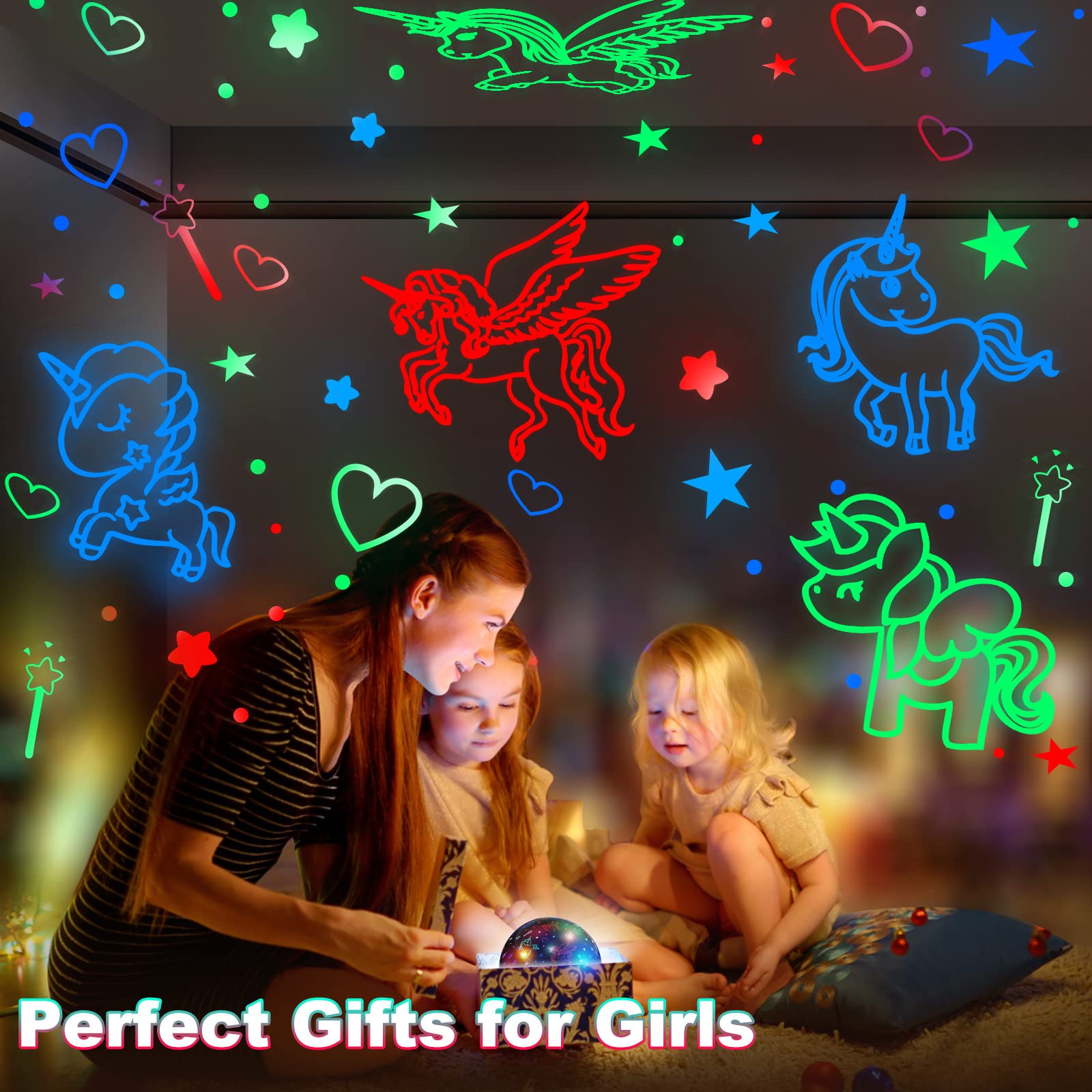 YACHANCE Unicorn Night Light Projector & White Noise Machine for Girls - 29 Soothing Sounds, Baby Night Light & Bedroom Decor Gift for 1-12 Year Old Girls | Perfect for Nursery, Kids' Room & Sleep Time