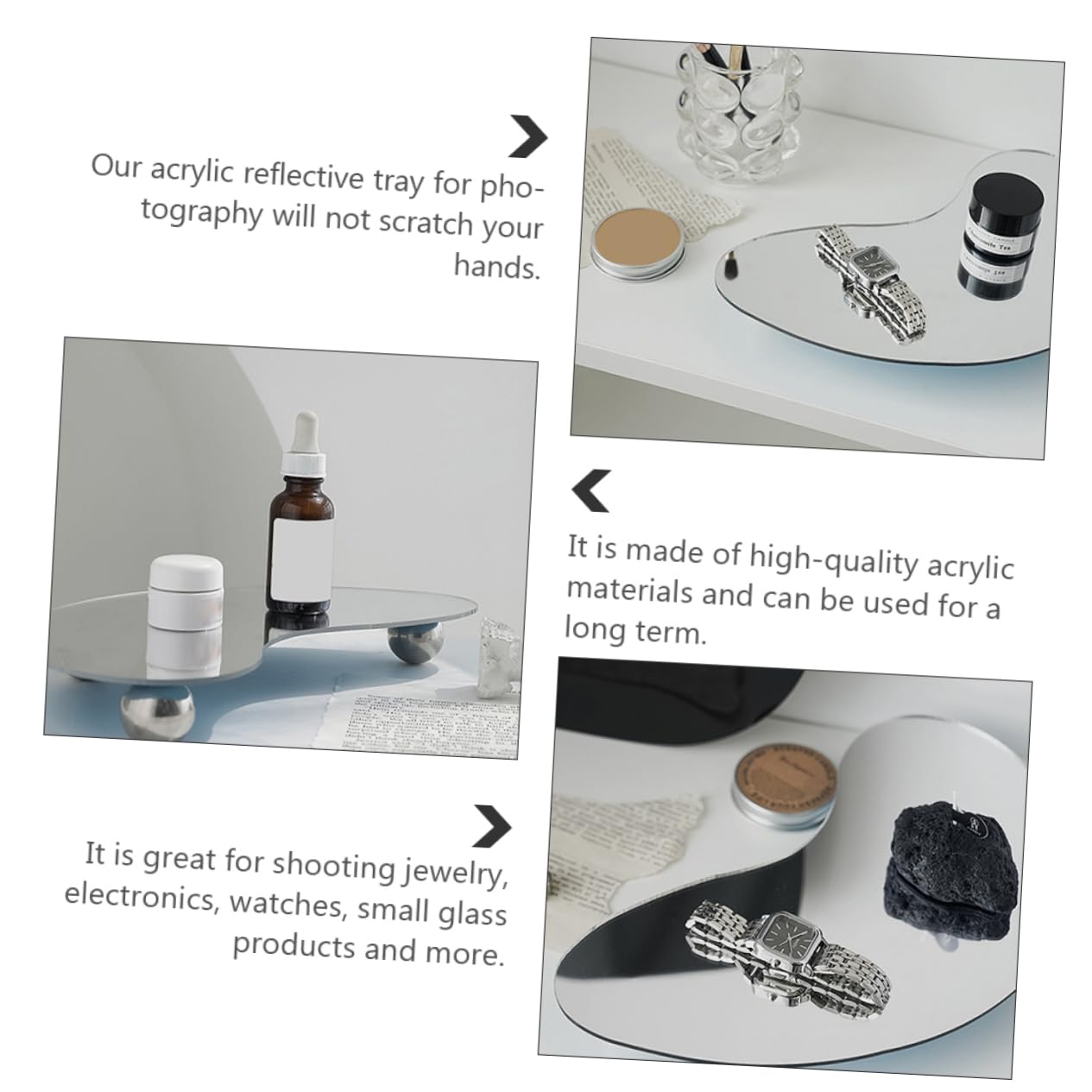 Uonlytech Acrylic Bathroom Tray - Toilet Tank Tray, Bathtub Caddy for Jewelry, Makeup, Candles | Non-Slip Organizer for Bathroom Counter, Vanity & Shower Shelf | Perfect for Home Spa, Gift & Small Item Storage