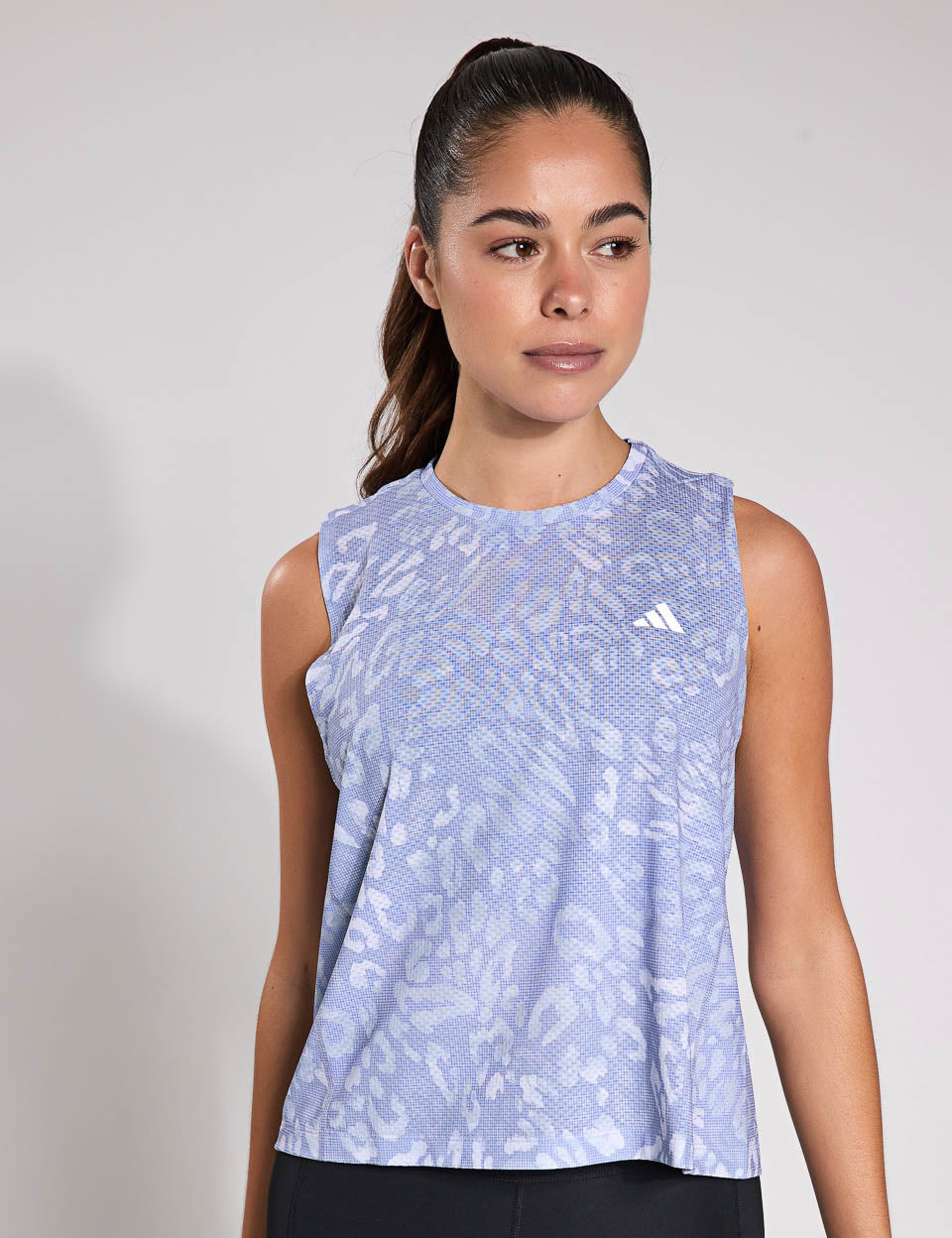 Own the Run CLIMACOOL 3 Stripes Tank Top - Dash Grey/Violet Tone - Breathable Running Shirt for Men & Women - Perfect for Gym, Jogging & Outdoor Sports