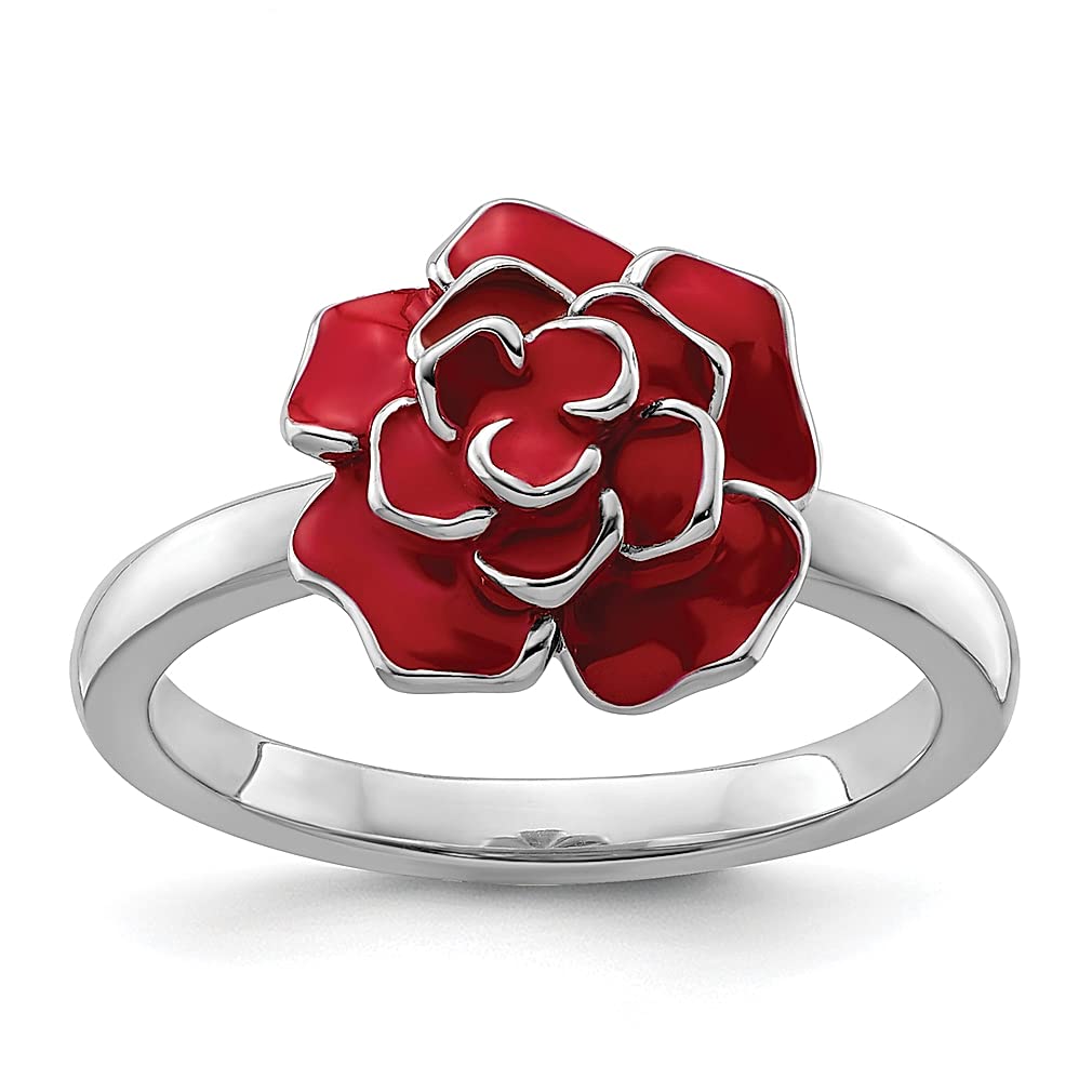 925 Sterling Silver Rose Band Ring - Floral Leaf Stackable Fine Jewelry for Women | Elegant Gift for Her | Perfect for Weddings, Anniversaries & Everyday Wear