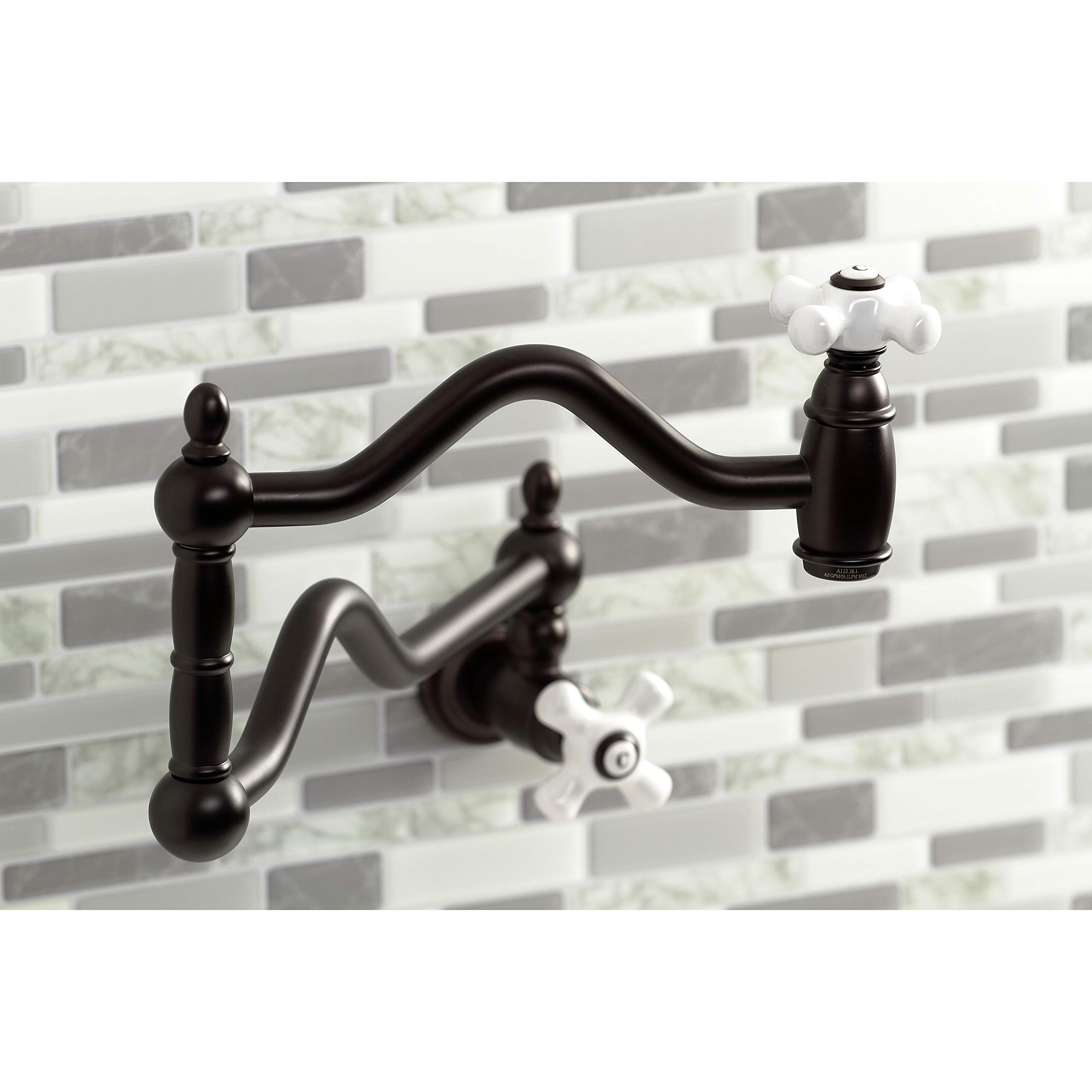 Kingston Brass KS2105PX Heritage Pot Filler Faucet - Oil Rubbed Bronze Finish - 24.13